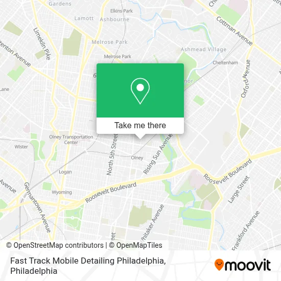 Fast Track Mobile Detailing Philadelphia map