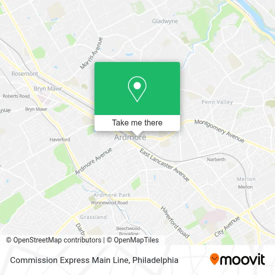 Commission Express Main Line map