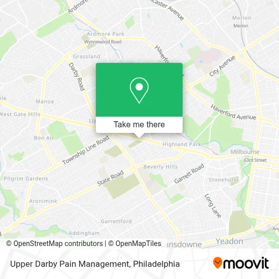 Upper Darby Pain Management map