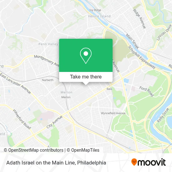 Adath Israel on the Main Line map