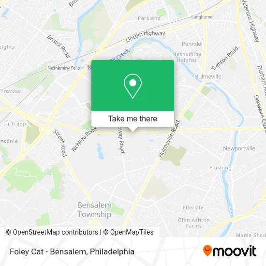 Foley Cat - Bensalem map