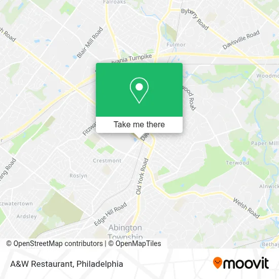 A&W Restaurant map