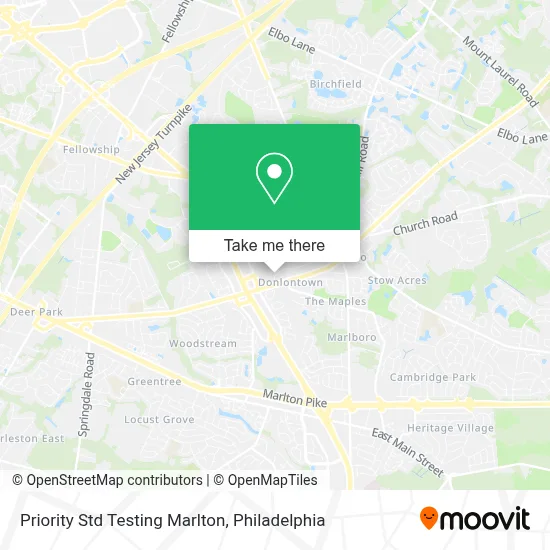Priority Std Testing Marlton map