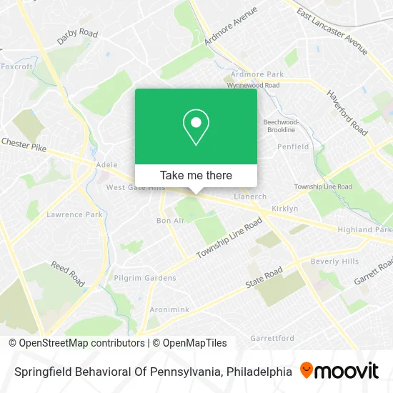 Springfield Behavioral Of Pennsylvania map