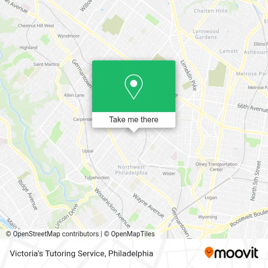 Victoria's Tutoring Service map