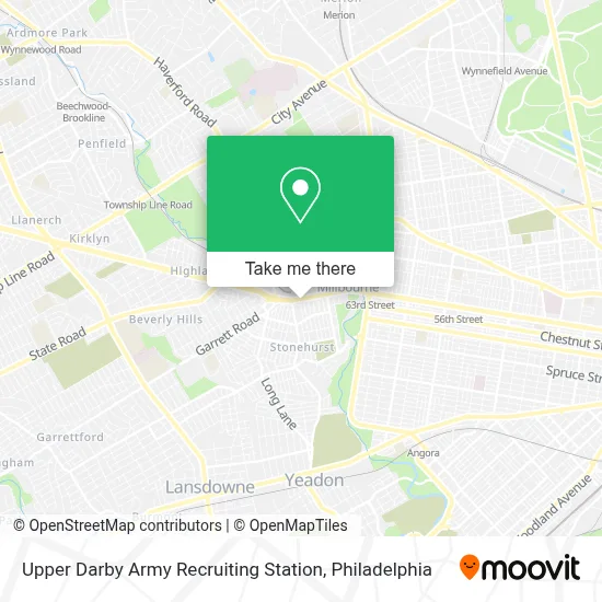 Upper Darby Army Recruiting Station map