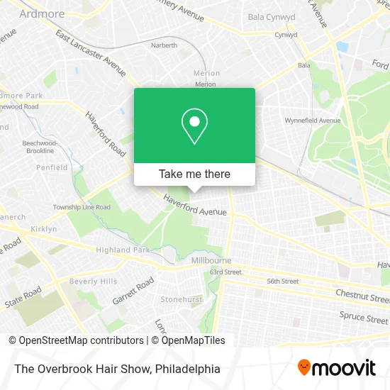 The Overbrook Hair Show map