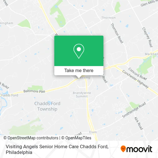 Visiting Angels Senior Home Care Chadds Ford map