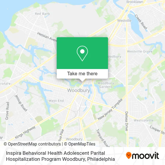 Inspira Behavioral Health Adolescent Parital Hospitalization Program Woodbury map