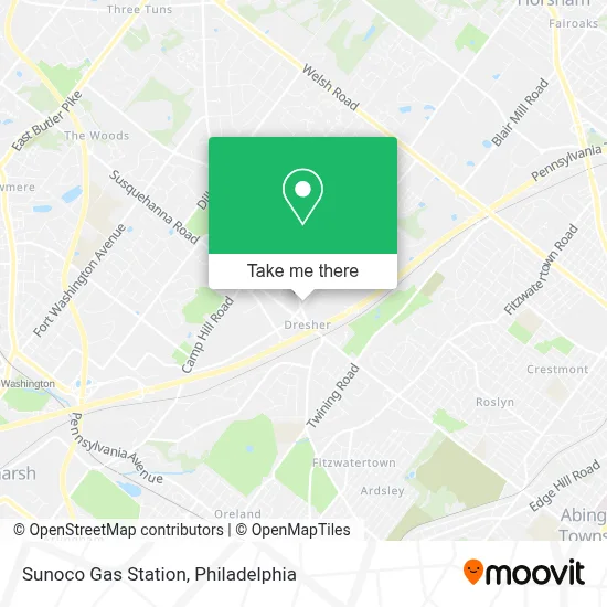Sunoco Gas Station map