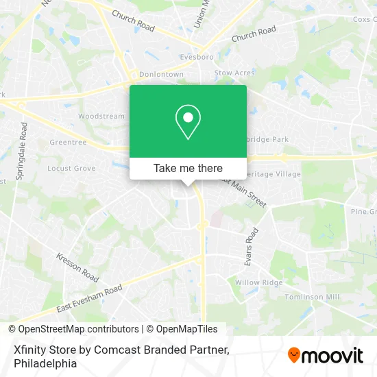 Xfinity Store by Comcast Branded Partner map