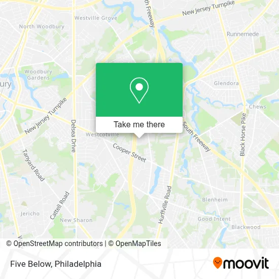 Five Below map