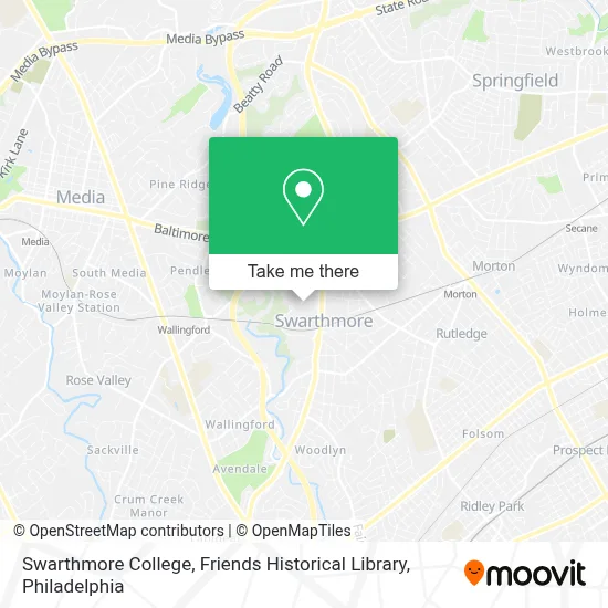 Swarthmore College, Friends Historical Library map