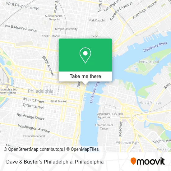 Dave & Buster's Philadelphia map