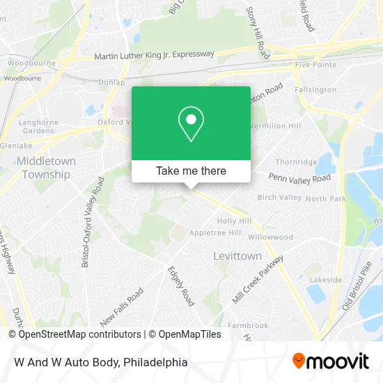 W And W Auto Body map