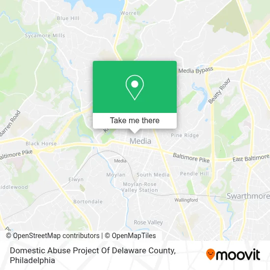 Domestic Abuse Project Of Delaware County map