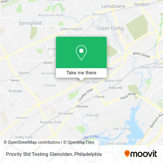 Priority Std Testing Glenolden map