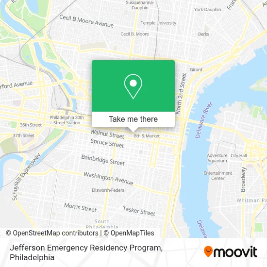 Jefferson Emergency Residency Program map