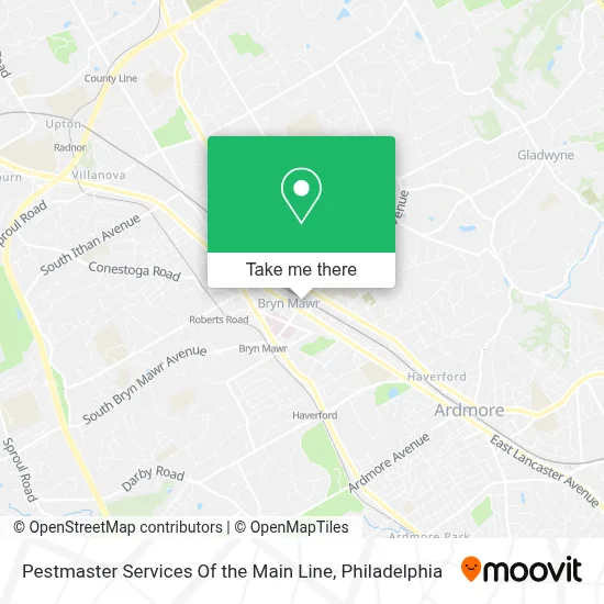 Pestmaster Services Of the Main Line map