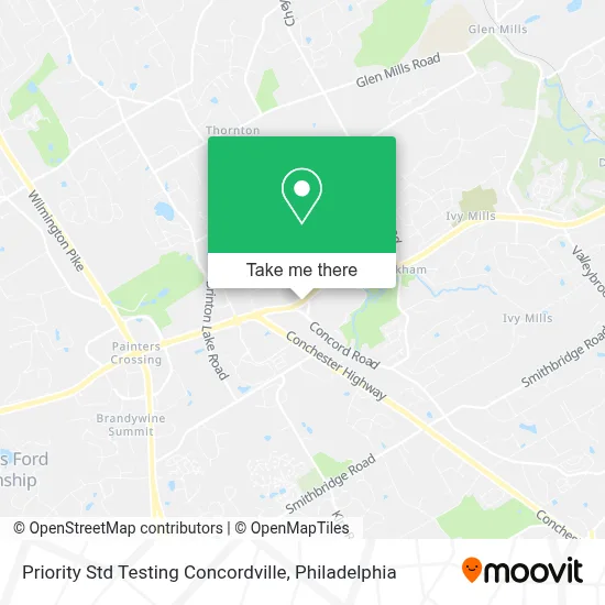 Priority Std Testing Concordville map