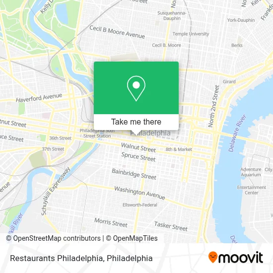 Restaurants Philadelphia map