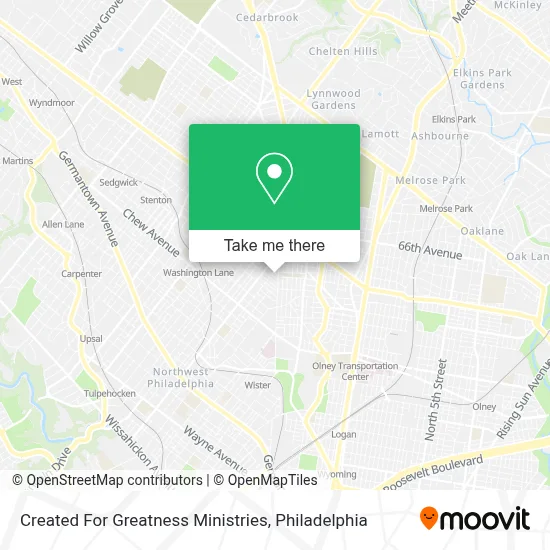Created For Greatness Ministries map