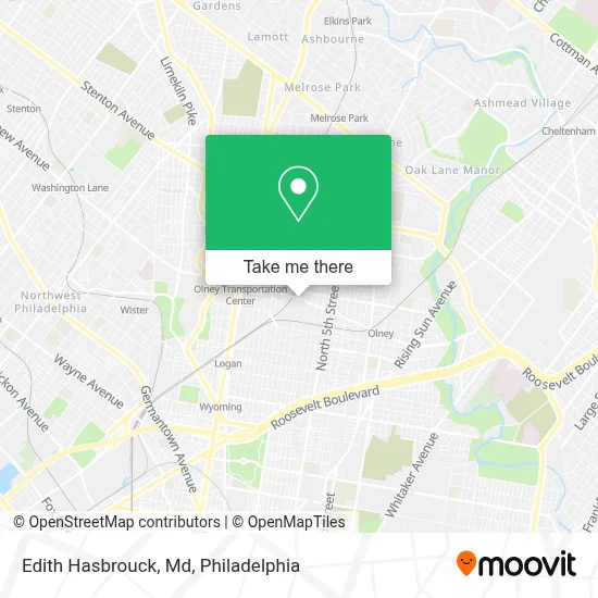 Edith Hasbrouck, Md map