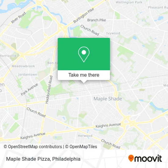 Maple Shade Pizza map