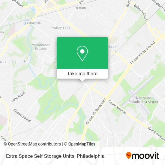 Extra Space Self Storage Units map
