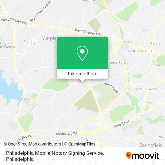 Philadelphia Mobile Notary Signing Service map