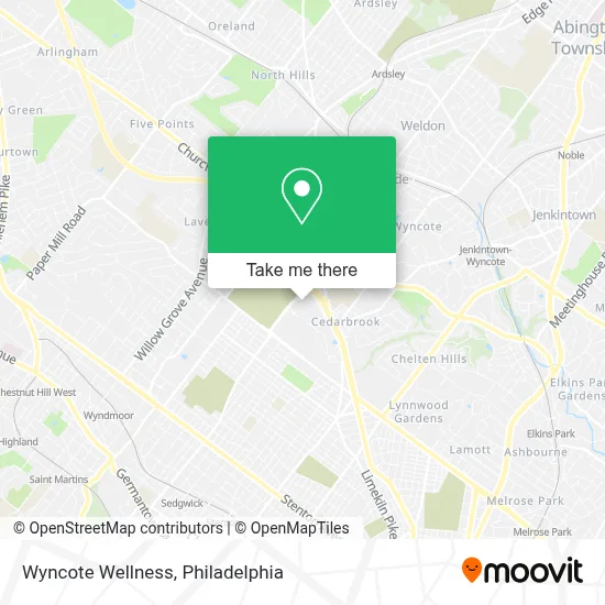 Wyncote Wellness map
