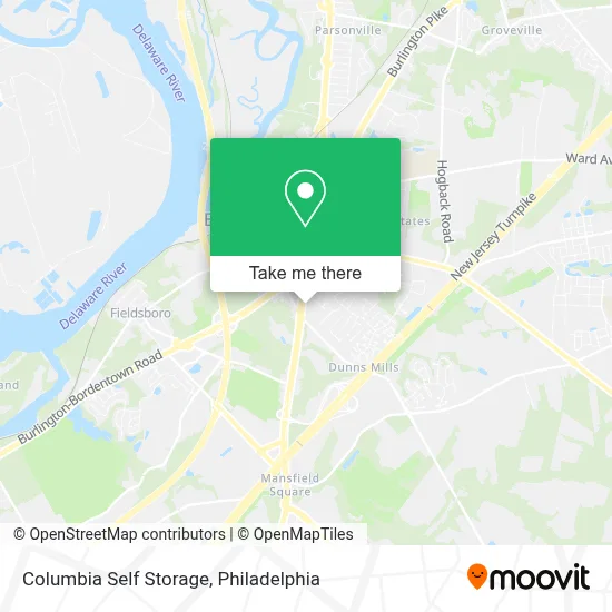 Columbia Self Storage map