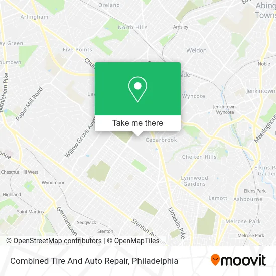 Combined Tire And Auto Repair map