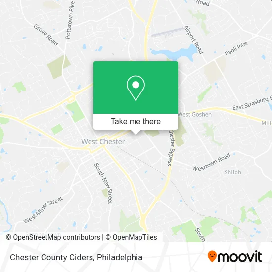 Chester County Ciders map