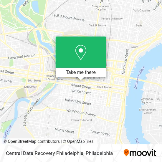 Central Data Recovery Philadelphia map