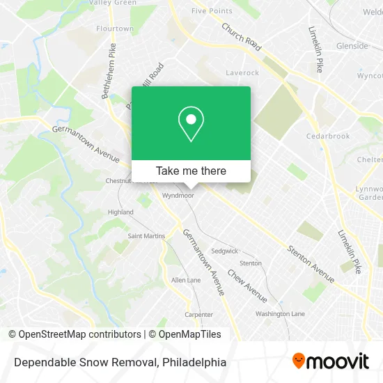 Dependable Snow Removal map