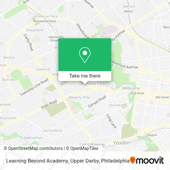 Learning Beyond Academy, Upper Darby map