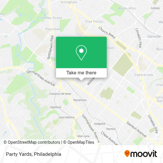 Party Yards map