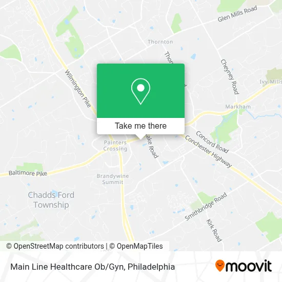 Main Line Healthcare Ob/Gyn map