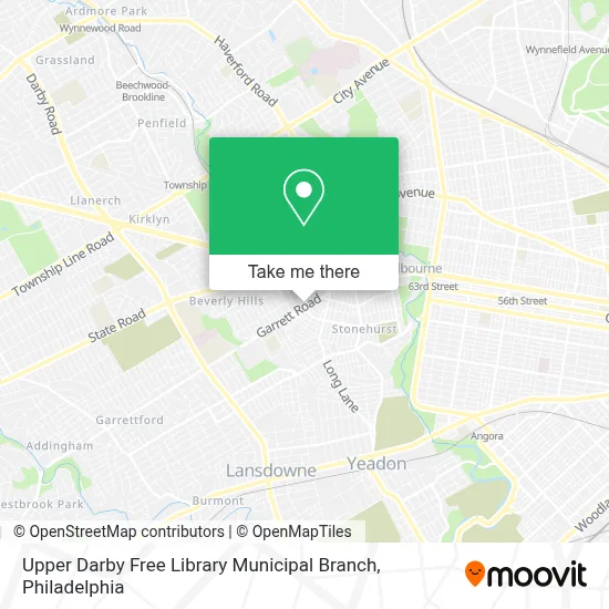 Upper Darby Free Library Municipal Branch map