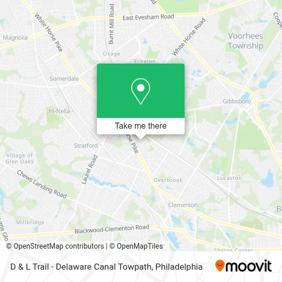 D & L Trail - Delaware Canal Towpath map