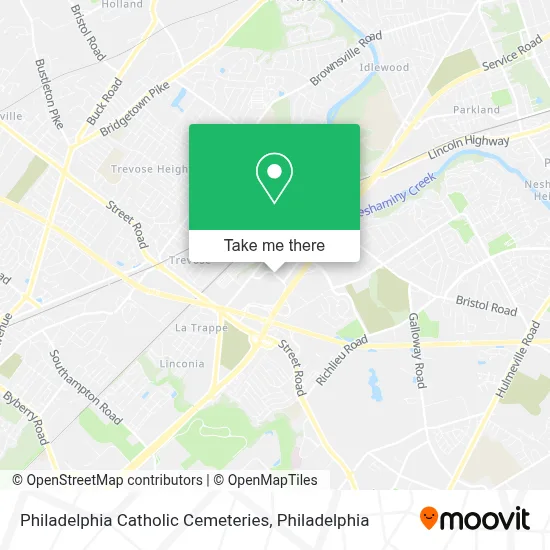 Philadelphia Catholic Cemeteries map