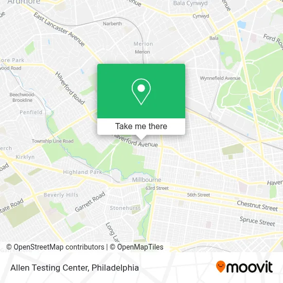 Allen Testing Center map