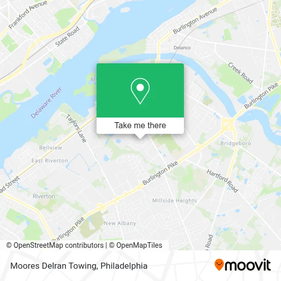 Moores Delran Towing map