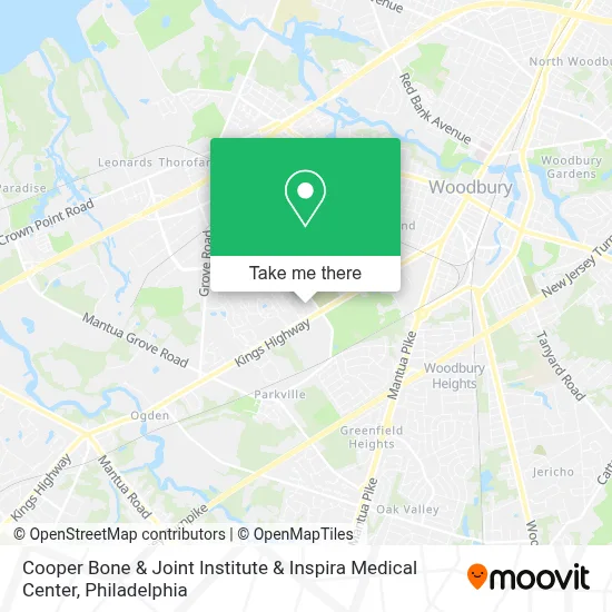 Cooper Bone & Joint Institute & Inspira Medical Center map