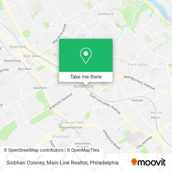 Siobhan Cooney, Main Line Realtor map