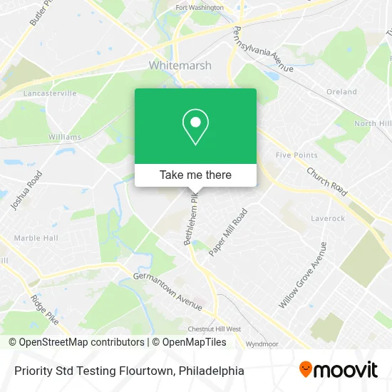 Priority Std Testing Flourtown map