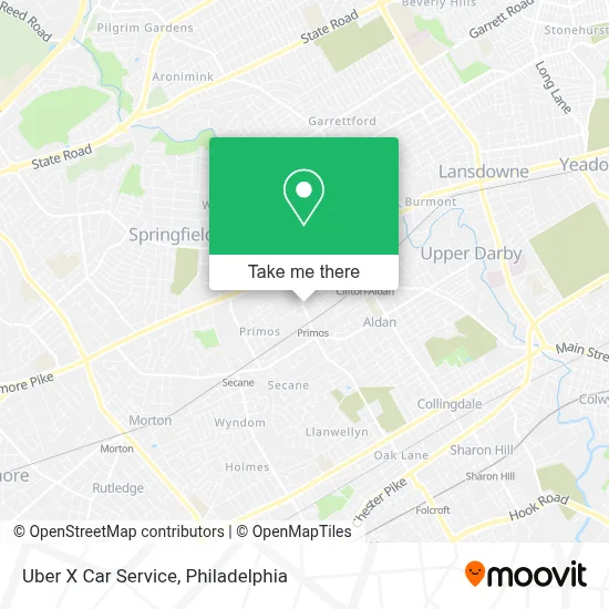 Uber X Car Service map