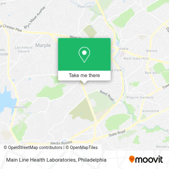 Main Line Health Laboratories map
