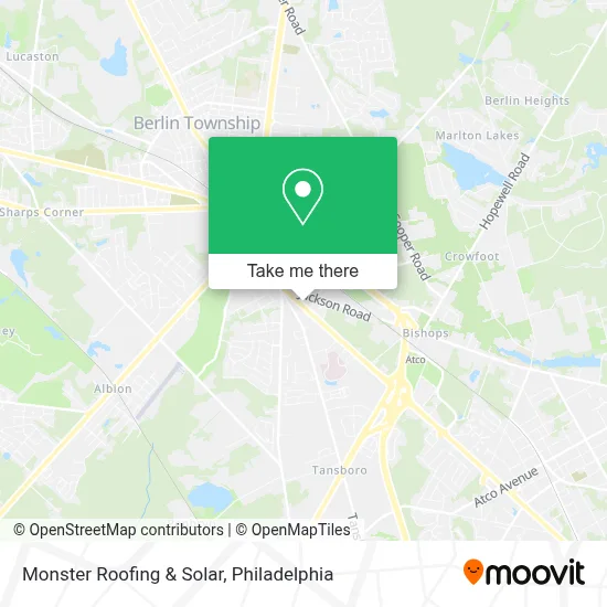 Monster Roofing & Solar map